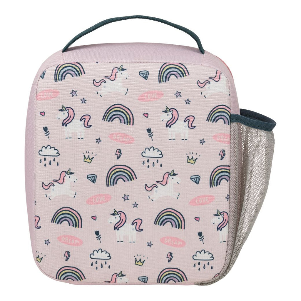 pink rainbow magic b.box insulated lunch bag for kids back to school - Mikki and Me Kids