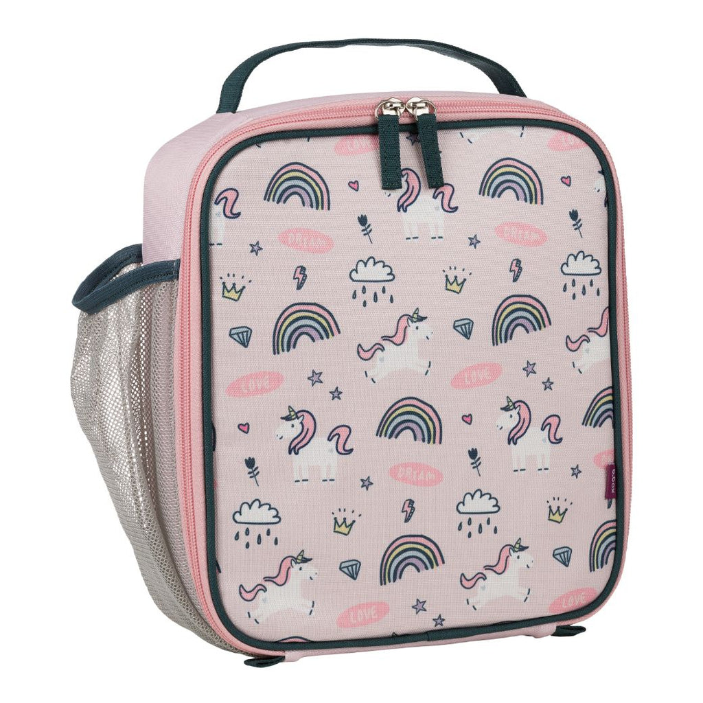 pink rainbow magic b.box insulated lunch bag for kids back to school - Mikki and Me Kids
