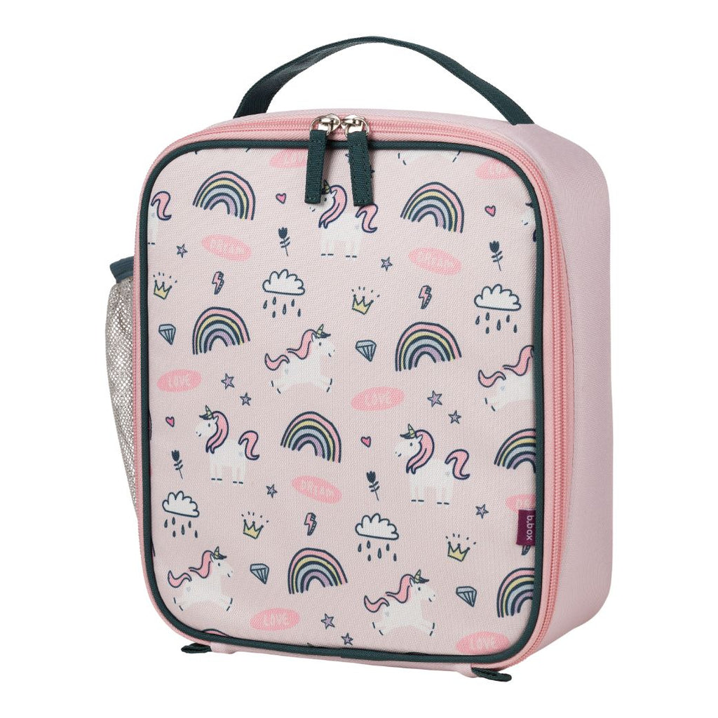 pink rainbow magic b.box insulated lunch bag for kids back to school - Mikki and Me Kids