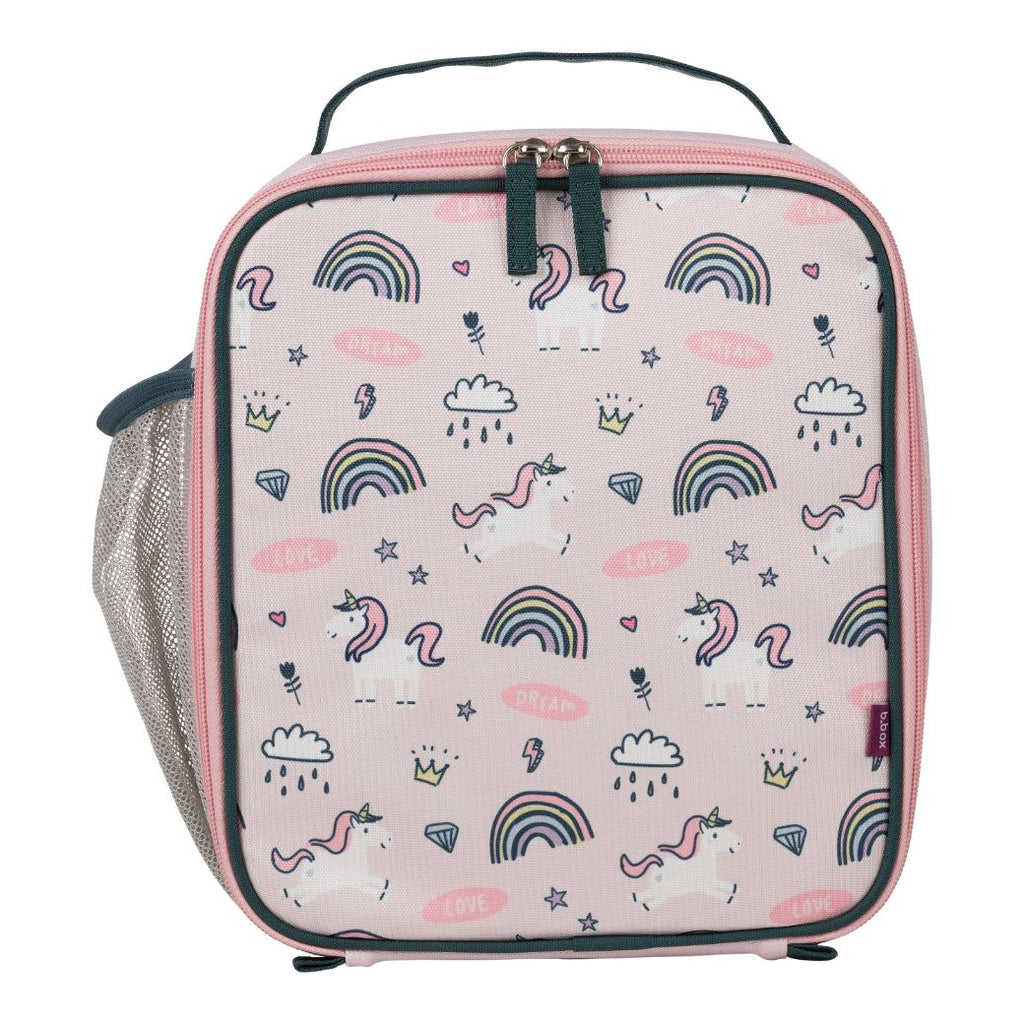 pink rainbow magic b.box insulated lunch bag for kids back to school - Mikki and Me Kids