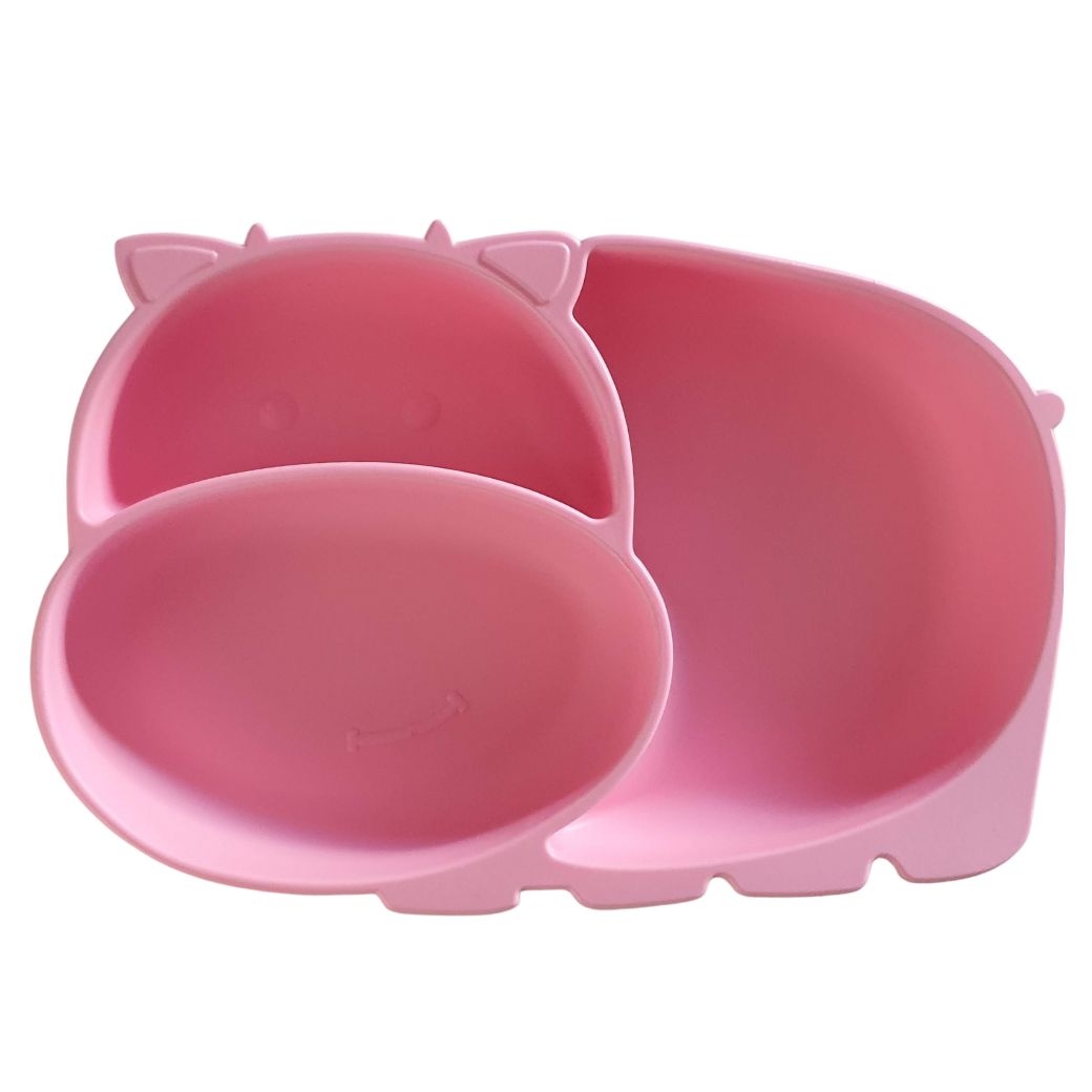 Silicone Hippo Divided Suction Plate for Kids