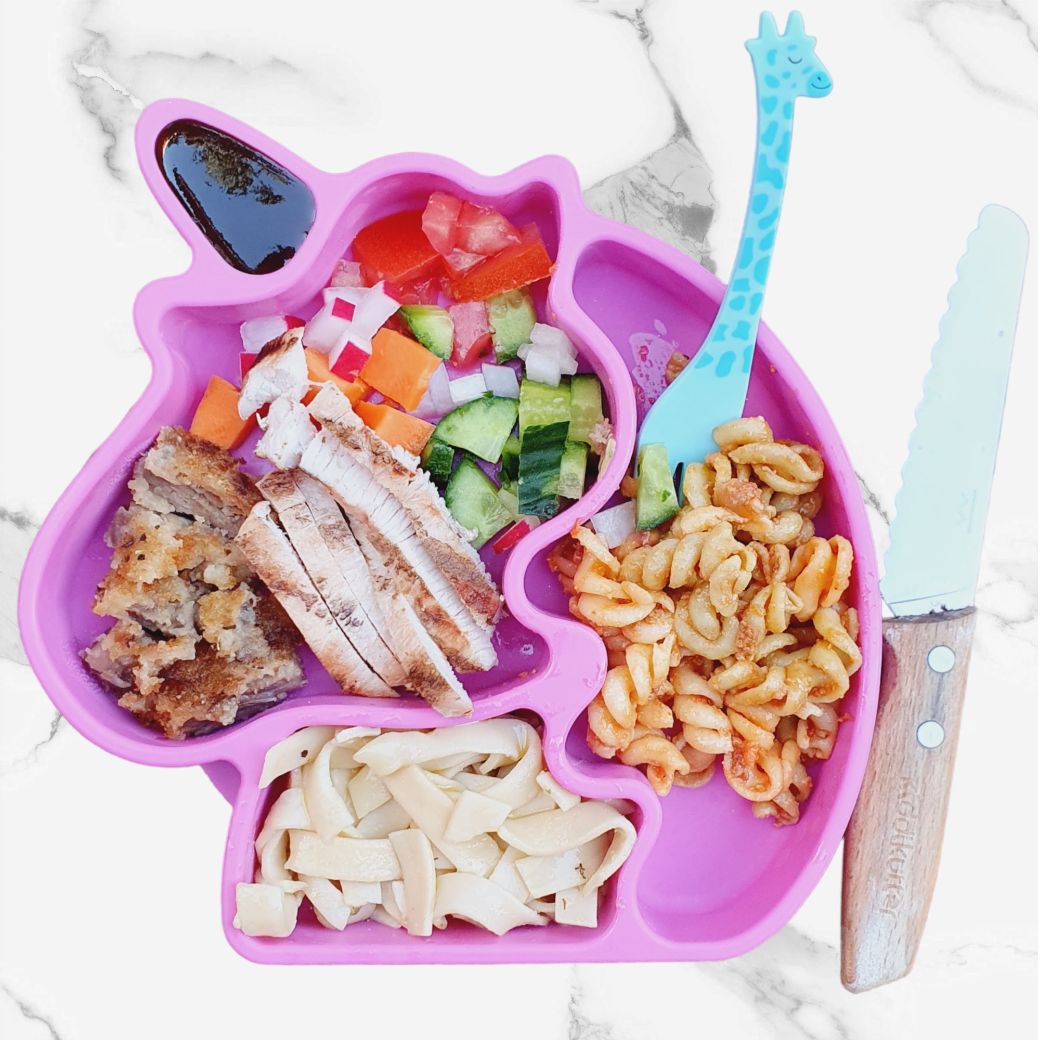 Unicorn Silicone Divided Suction Plate for Kids