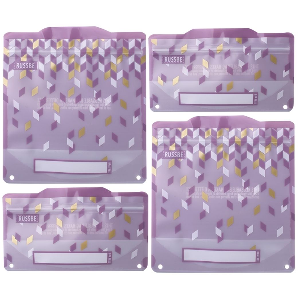 purple metallic confetti russbe reusable sandwich snack bags 4 pack kids store - Mikki and Me 