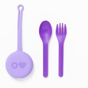 lilac purple omie cutlery set for kids at school | Mikki and Me