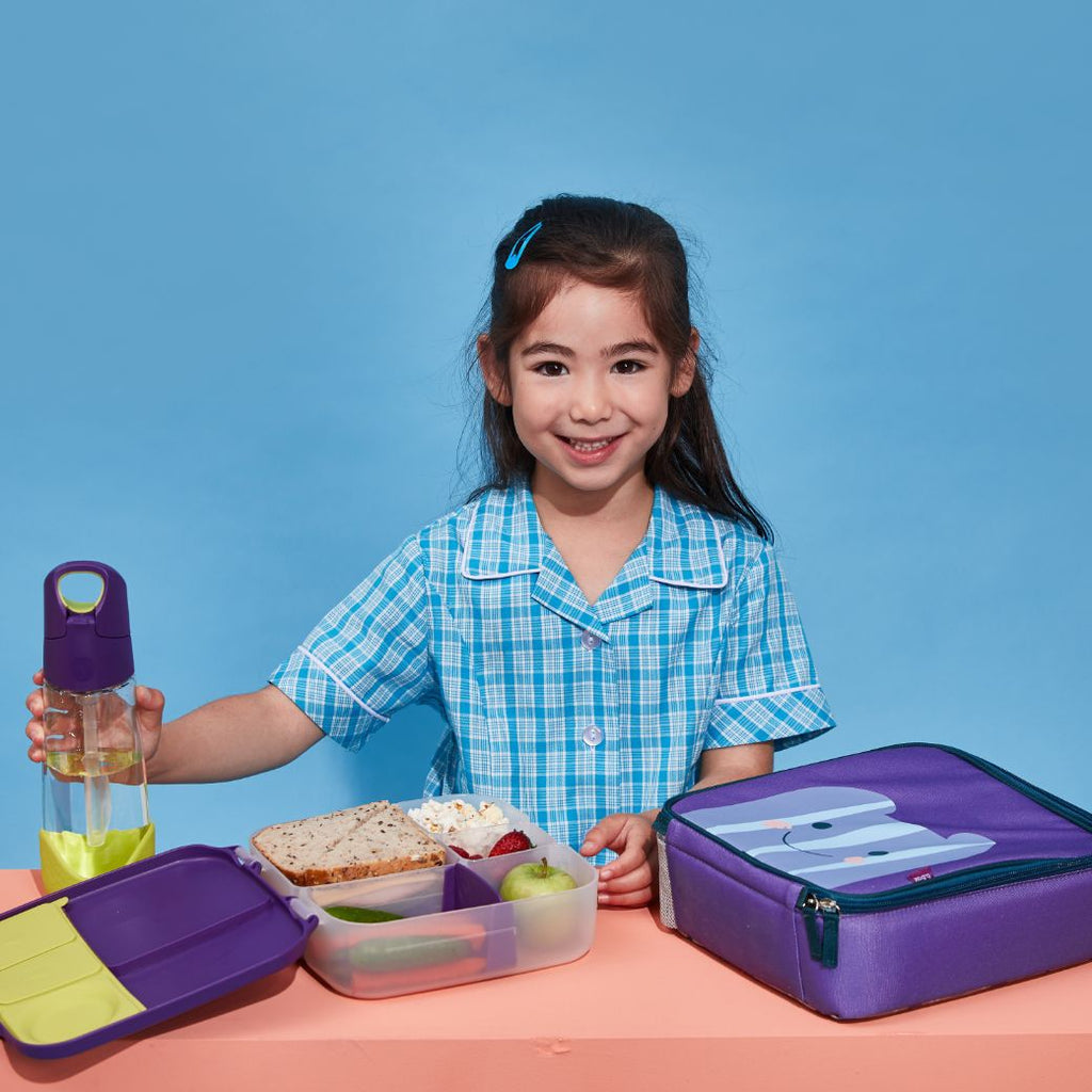 purple oodles of noodles b.box insulated lunch bag for kids back to school - Mikki and Me Kids