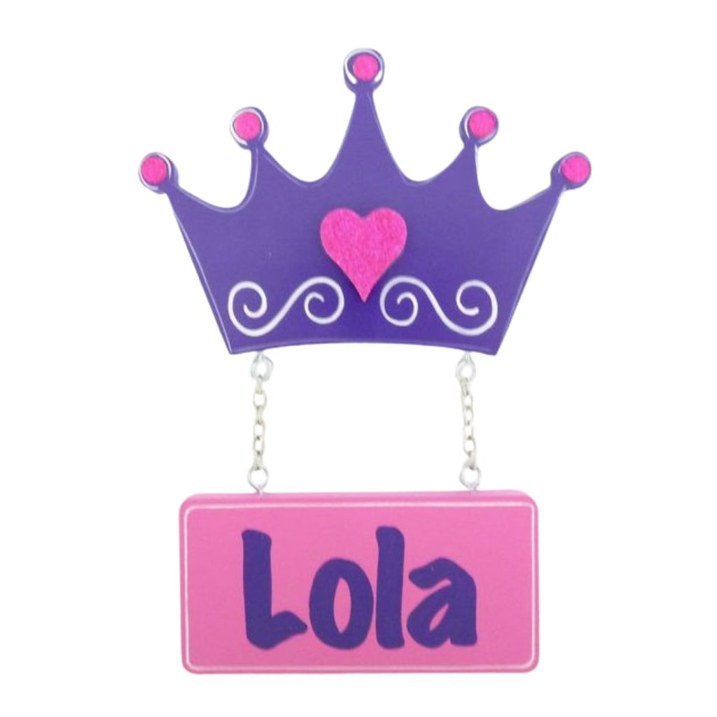 Kids personalised, decorative, and hand made door plaque - Crown Purple - Mikki & Me Kids