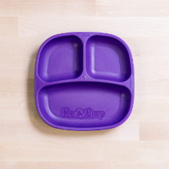 amethyst Replay divided plate made out of recycled plastic   Mikki and Me Kids