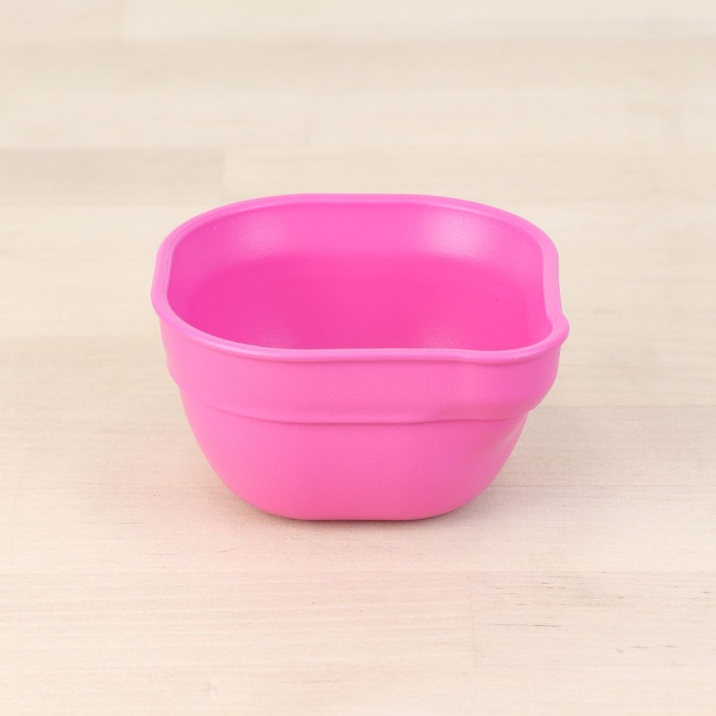 bright pink replay dip and pour bowls made out of recycled plastic - Mikki and Me Kids