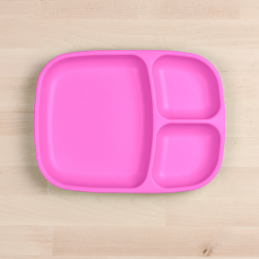 bright pink replay divided tray made out of recycled plastic - Mikki and Me Kids