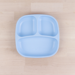 ice blue Replay divided plate made out of recycled plastic   Mikki and Me Kids