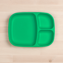 kelly green replay divided tray made out of recycled plastic - Mikki and Me Kids