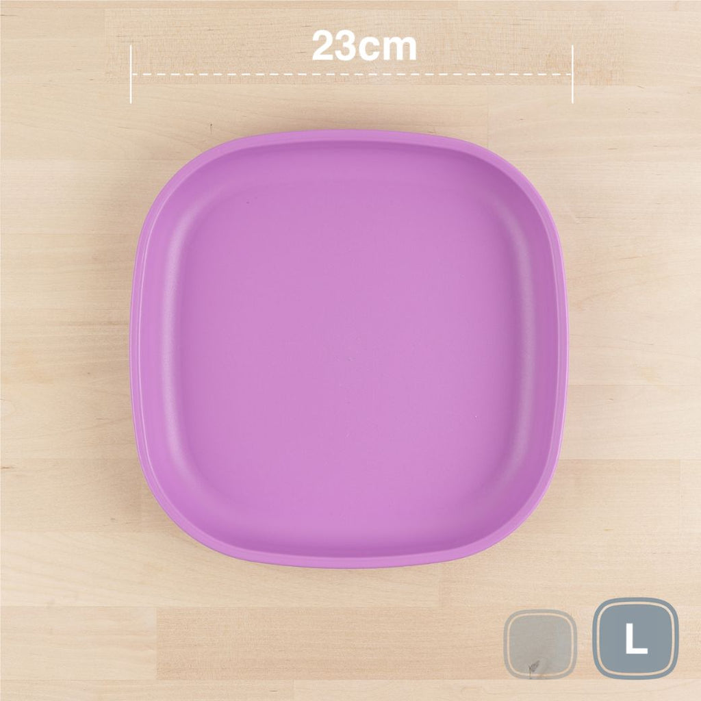 purple replay large flat plate made out of recycled plastic for kids, adults and picnics- Mikki and Me Kids