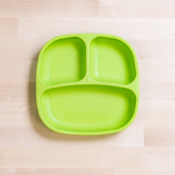 lime green Replay divided plate made out of recycled plastic   Mikki and Me Kids