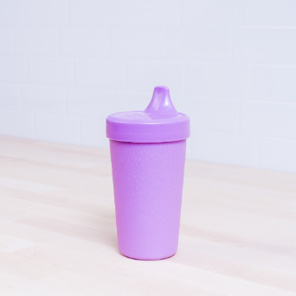 No spill purple Replay no spill sippy cups made out of recycled plastic   Mikki and Me Kids