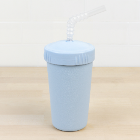 ice blue replay straw cup with reusable straw made out of recycled plastic - Mikki and Me Kids