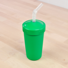 kelly green replay straw cup with reusable straw made out of recycled plastic - Mikki and Me Kids