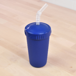 navy blue replay straw cup with reusable straw made out of recycled plastic - Mikki and Me Kids