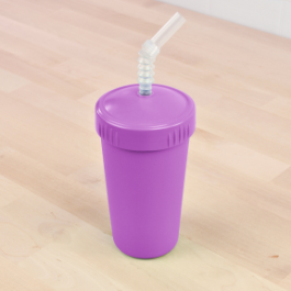 purple replay straw cup with reusable straw made out of recycled plastic - Mikki and Me Kids