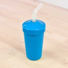 sky blue replay straw cup with reusable straw made out of recycled plastic - Mikki and Me Kids