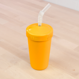 sunny yellow replay straw cup with reusable straw made out of recycled plastic - Mikki and Me Kids