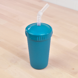 teal replay straw cup with reusable straw made out of recycled plastic - Mikki and Me Kids