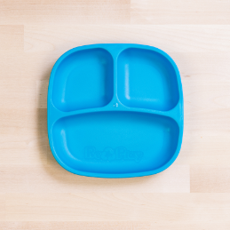 sky blue Replay divided plate made out of recycled plastic   Mikki and Me Kids