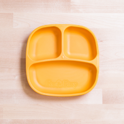 sunny yellow Replay divided plate made out of recycled plastic   Mikki and Me Kids