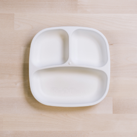 white Replay divided plate made out of recycled plastic   Mikki and Me Kids