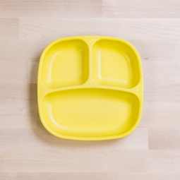 yellow Replay divided plate made out of recycled plastic   Mikki and Me Kids