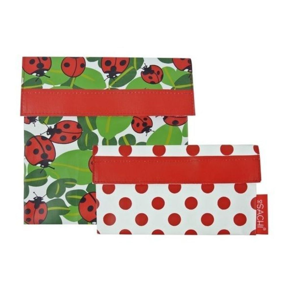 sachi red lady bug reusable lunch pockets for back to school - Mikki and Me