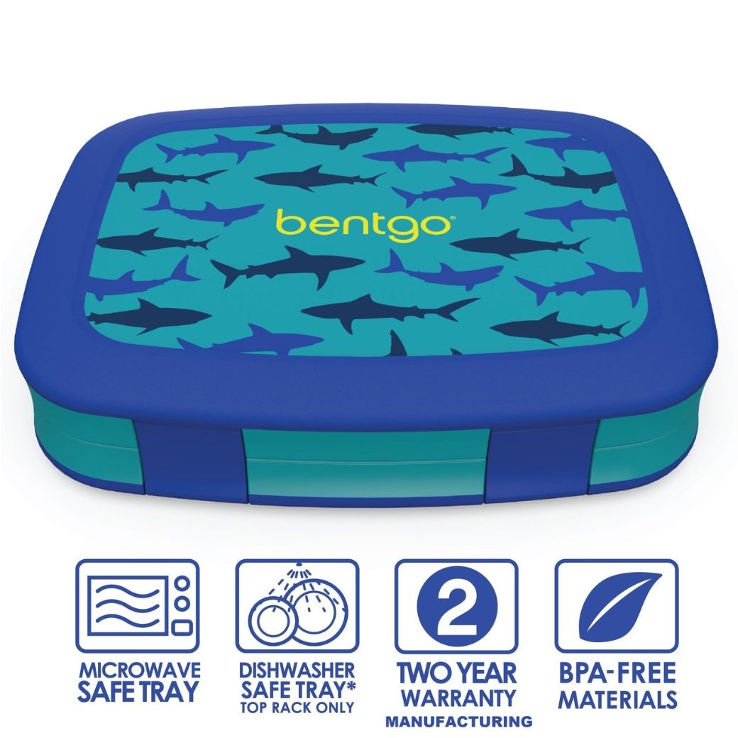 sharks bentgo kids leak proof lunch box for school - Mikki and Me