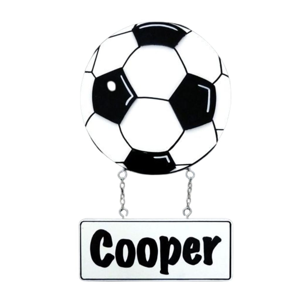 Kids personalised, decorative, and hand made door plaque - Soccer ball - Mikki & Me Kids