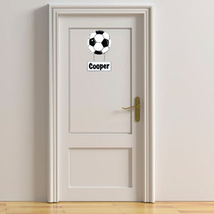 Kids personalised, decorative, and hand made door plaque - Soccer ball - Mikki & Me Kids