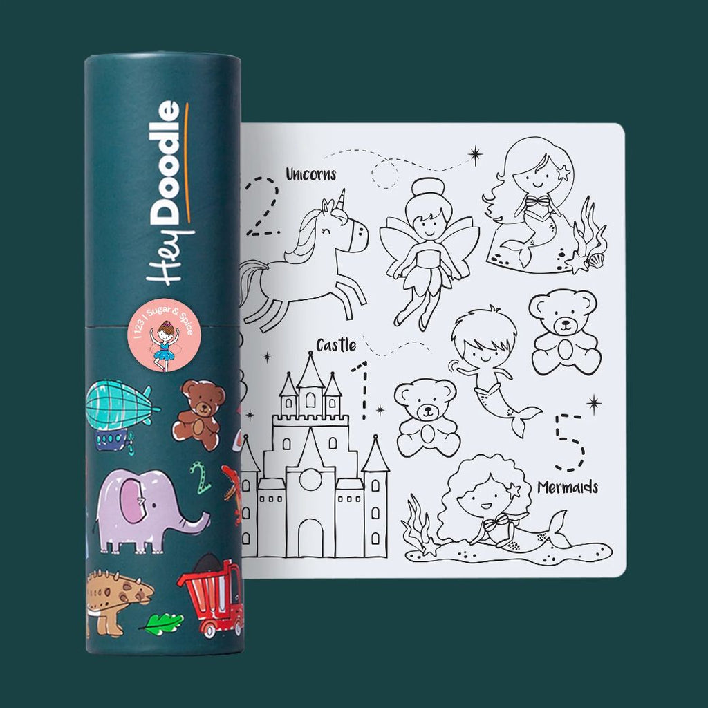 sugar and spice hey doodle mini mat made from silicone for kids reusable drawing, keep kids entertained while at restaurants, cafes and travelling - Mikki and Me Kids
