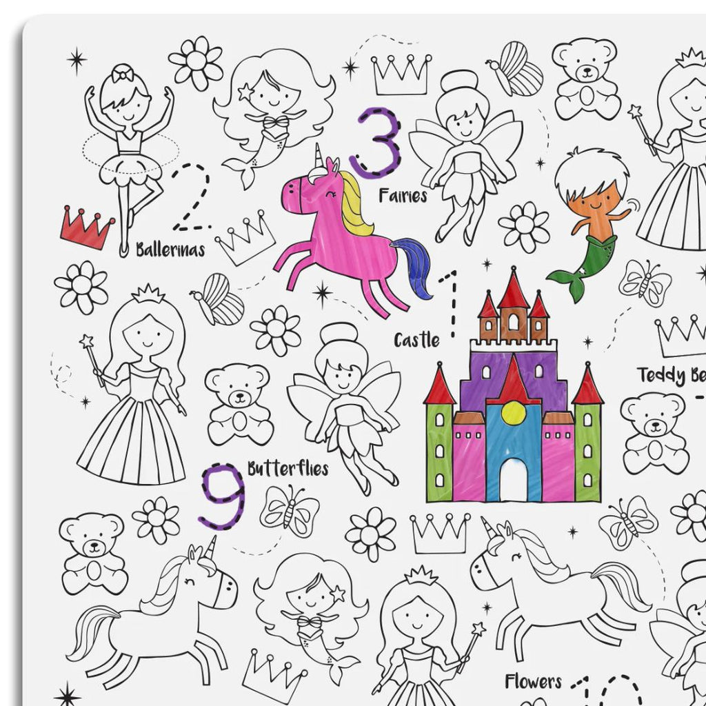 sugar and spice hey doodle reusable silicone drawing mat for kids, keep kids entertained while at restaurants, cafes and travelling - Mikki and Me Kids
