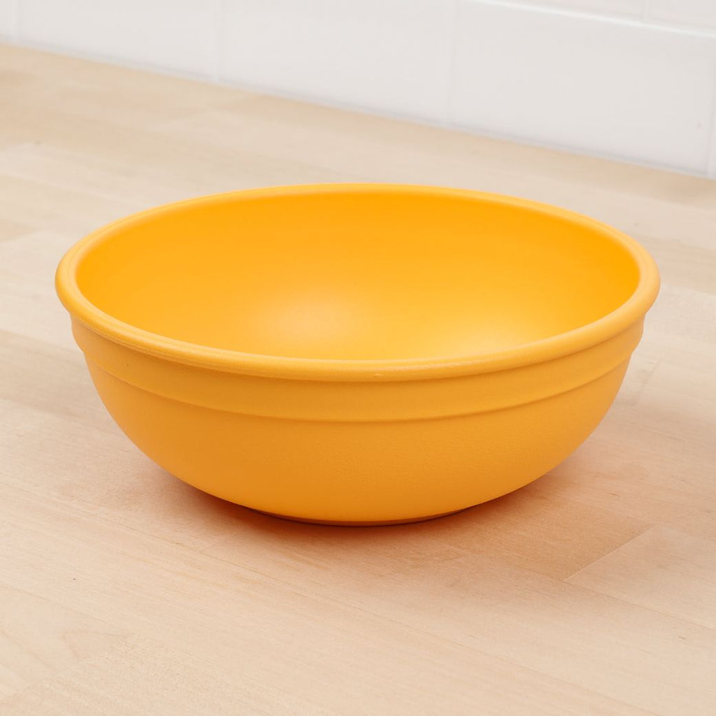 sunny yellow replay large bowl made out of recycled plastic for kids, adults and picnics- Mikki and Me Kids