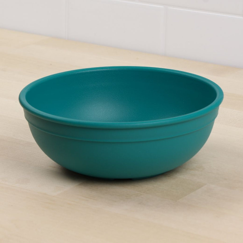 teal replay large bowl made out of recycled plastic for kids, adults and picnics- Mikki and Me Kids