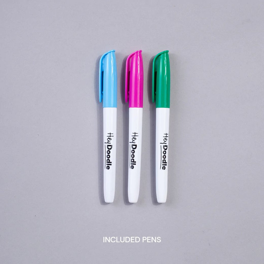 HeyDoodle included marker pens in 3 colours, green blue fuchsia - Mikki and Me Kids
