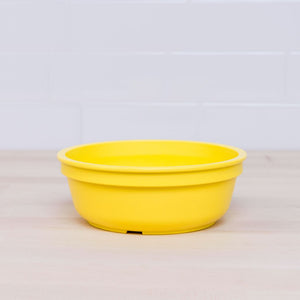 yellow replay bowl for kids made from recycled plastic - Mikki and Me Kids