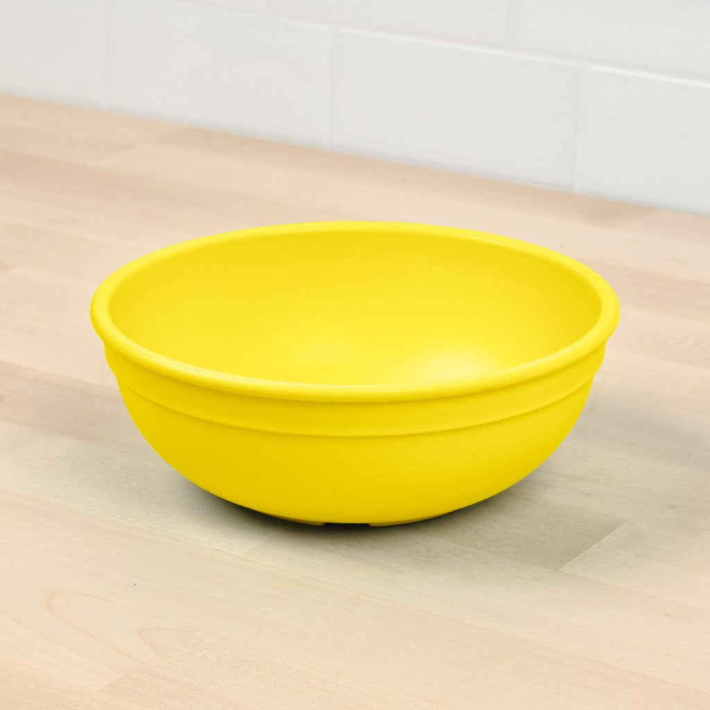 yellow replay large bowl made out of recycled plastic for kids, adults and picnics- Mikki and Me Kids